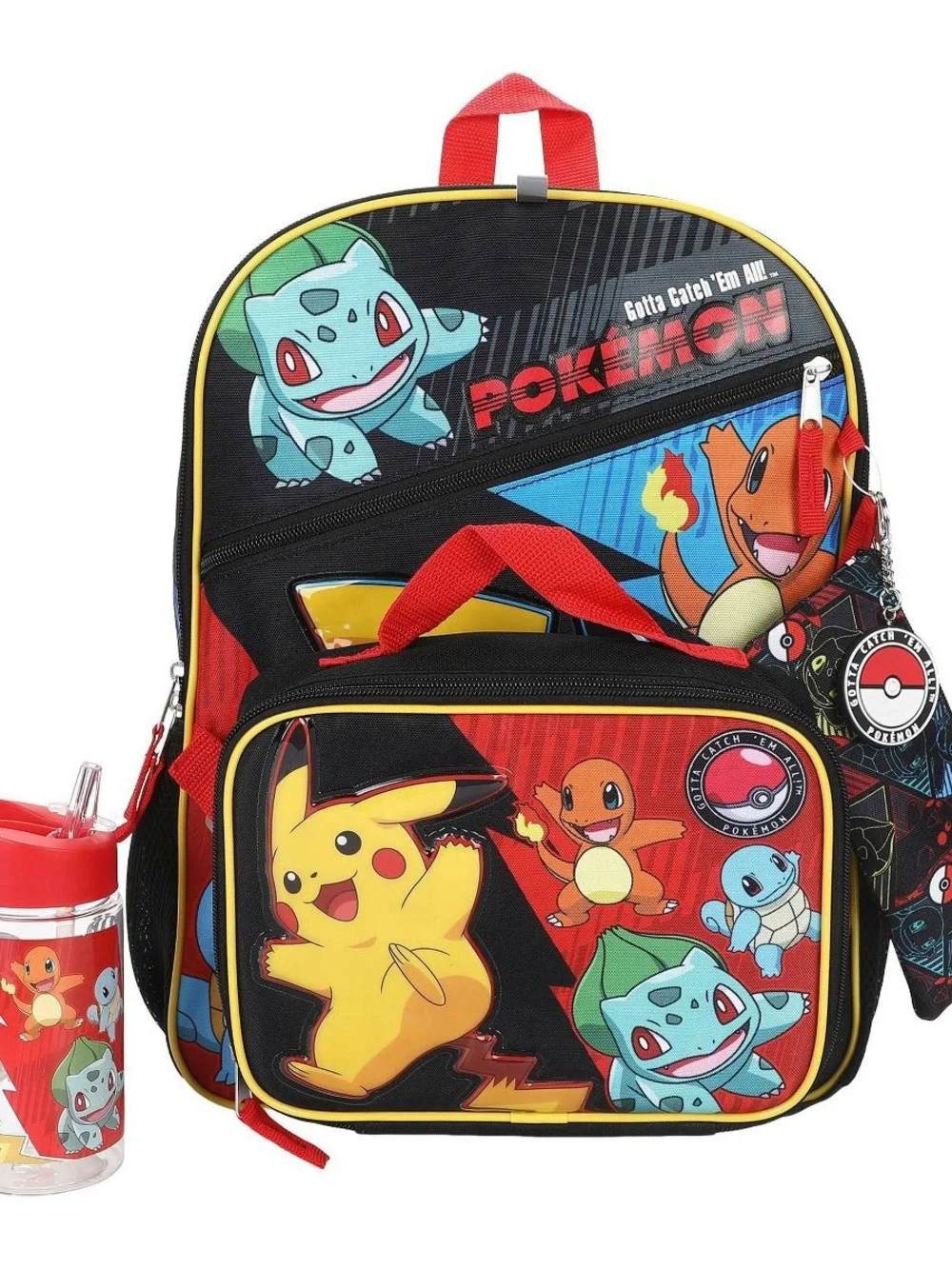 Pokémon Kids Backpack 5 Pcs Set Black, Red, Yellow T